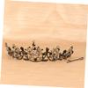 Beavorty 1pc Baroque Crystal Crown Classic Rhinestone Queen Hair Accessory for Weddings and Parties Retro Black Design Stunning Engagement Tiara Elegant Bridal Headpiece view 3