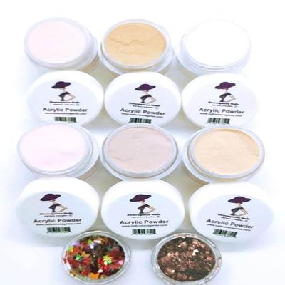Extravaganza Nails Acrylic Polymer Cover Set 1/4oz Jars FREE Decoration