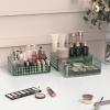 Rosoenvi Makeup Organizer for Vanity, Stackable Cosmetics Organizer and Storage, Cosmetic Display Cases with 1 Drawers and 1 Tray for Makeup Brush, Hair Accessories, Lipstick and Jewelry, Green view 4