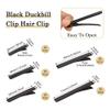 100Pcs Black Alligator Hair Clips 5 Sizes Metal Barrette Hair Clips Single Prong Hairpins for Bows Hair Accessories Making, 35/46/56/65/77mm view 2