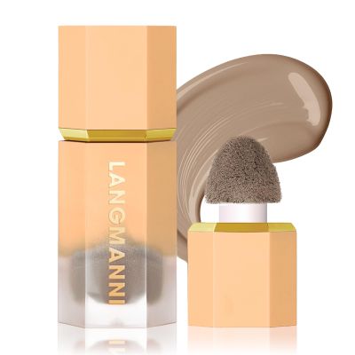 BEFIVECOK Liquid Contour Stick Makeup - Cream Face Contour Wand with Cushion Applicator, Natural Matte Long Lasting Creamy Bronzer, Lightweight Silky Blendable (#02 SOFT TAN)