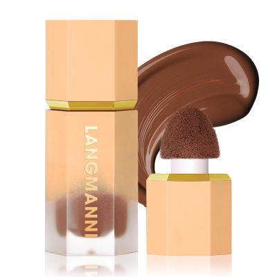 BEFIVECOK Liquid Contour Stick Makeup - Cream Face Contour Wand with Cushion Applicator, Natural Matte Long Lasting Creamy Bronzer Contour, Lightweight Silky Blendable for Contouring Makeup (#03 DARK)