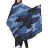 Navy Blue Camouflage Haircut Cape Hair Cutting Salon Apron 55 X 66 Inch, Waterproof Adjustable Snap Hair Dressing Gown Cape, Charming Haircut Barber Gown for Adults view 1