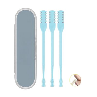 OPLISTE 2023 New Nasal Hair Cutter, 360 Degree Rotating Nose Hair Trimmer, Portable Manual Nose Hair Trimmer, Nose Hair Trimmer for Women and Men (B-3PCS Blue)