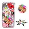 STENES Sparkle Case Compatible with Nokia G100 Case - Stylish - 3D Handmade Bling Lips Lipstick Flowers Rhinestone Crystal Diamond Design Girls Women Cover - Pink view 1