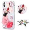 STENES Sparkle Case Compatible with TCL 40XL Case - Stylish - 3D Handmade Bling Girls Lipstick Rose Lips Rhinestone Crystal Diamond Design Girls Women Cover - Pink view 1