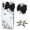 STENES Sparkle Case Compatible with Samsung Galaxy Z Fold 2 5G Case - Stylish - 3D Handmade Bling Bowknot Rhinestone Crystal Diamond Design Girls Women Cover - Black view 2
