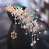 2 Pieces Chinese Hair Sticks,Chinese Hanfu Hair Pins Earrings Set,Long Tassel Hair Pins,Hair Sticks,Classical Style Handmade Hair Accessories view 2