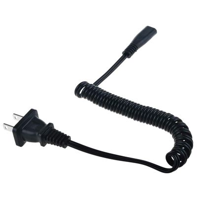 J-ZMQER 2-Prong Power Cord Cable Lead Adapter Compatible with Most Models Shaver Cord Coiled