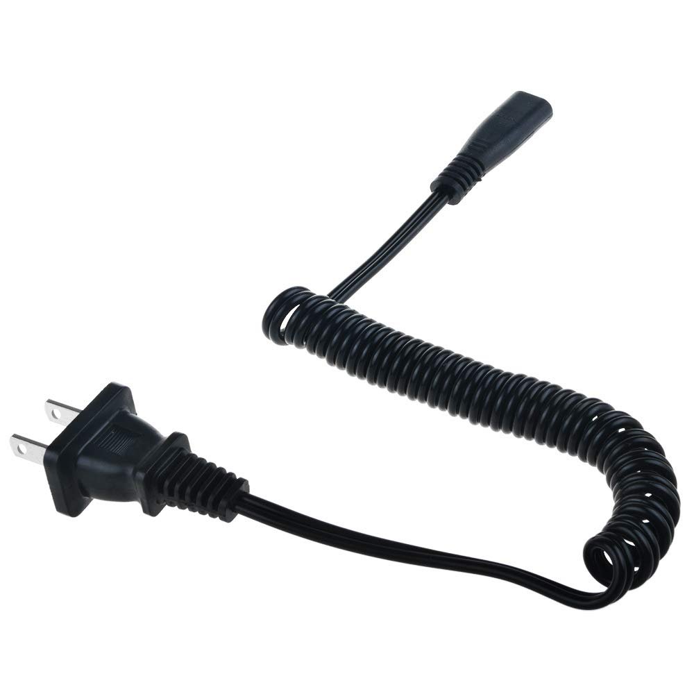J-ZMQER 2-Prong Power Cord Cable Lead Adapter Compatible with Most Models Shaver Cord Coiled