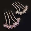 4PCS Wedding Bride Rhinestones Hair Piece Hair Comb,Peacock Hair Clip Side Comb Hair Accessory,Hair Barrettes Hair Accessories for Women view 4