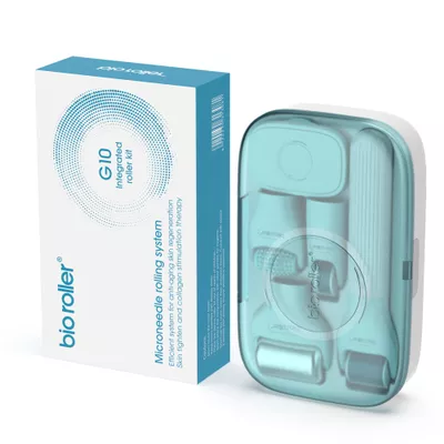 10 In 1 roller kit Face Massager Jade Ice Roller Microneedling Derma Rolling System Facial Cleaning Brush With Travel Case