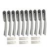 Beaupretty 2sets Foldable Eyebrow Trimmer Portable Stainless Steel Eyebrow with Replaceable Blades Makeup Tool for Travel Precision Grooming Black view 2