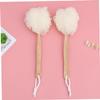 Cabilock 6pcs Shower Brush for Body Bath Massage Back Scrubber Long Wooden Handle Bath Flower view 3