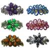 Set of 6 jcgy Combo 4 Styles Large Crystal Thick Hair Barrettes for Women 0052-4purpleGreen17BrnRoseJet view 1
