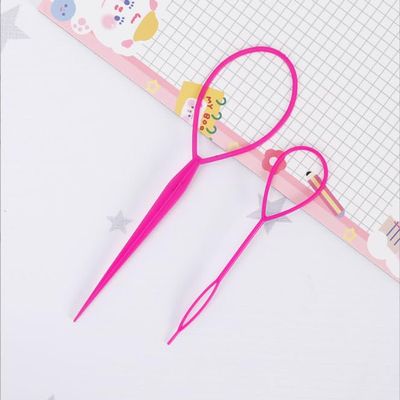 1Set(2pcs) Plastic Magic Hair Braid Ponytail Maker Clip Tool Simple Diy Hair Style Accessories Styling (Rose)
