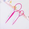 1Set(2pcs) Plastic Magic Hair Braid Ponytail Maker Clip Tool Simple Diy Hair Style Accessories Styling (Rose) view 1