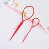 1Set(2pcs) Plastic Magic Hair Braid Ponytail Maker Clip Tool Simple Diy Hair Style Accessories Styling (Red) view 1