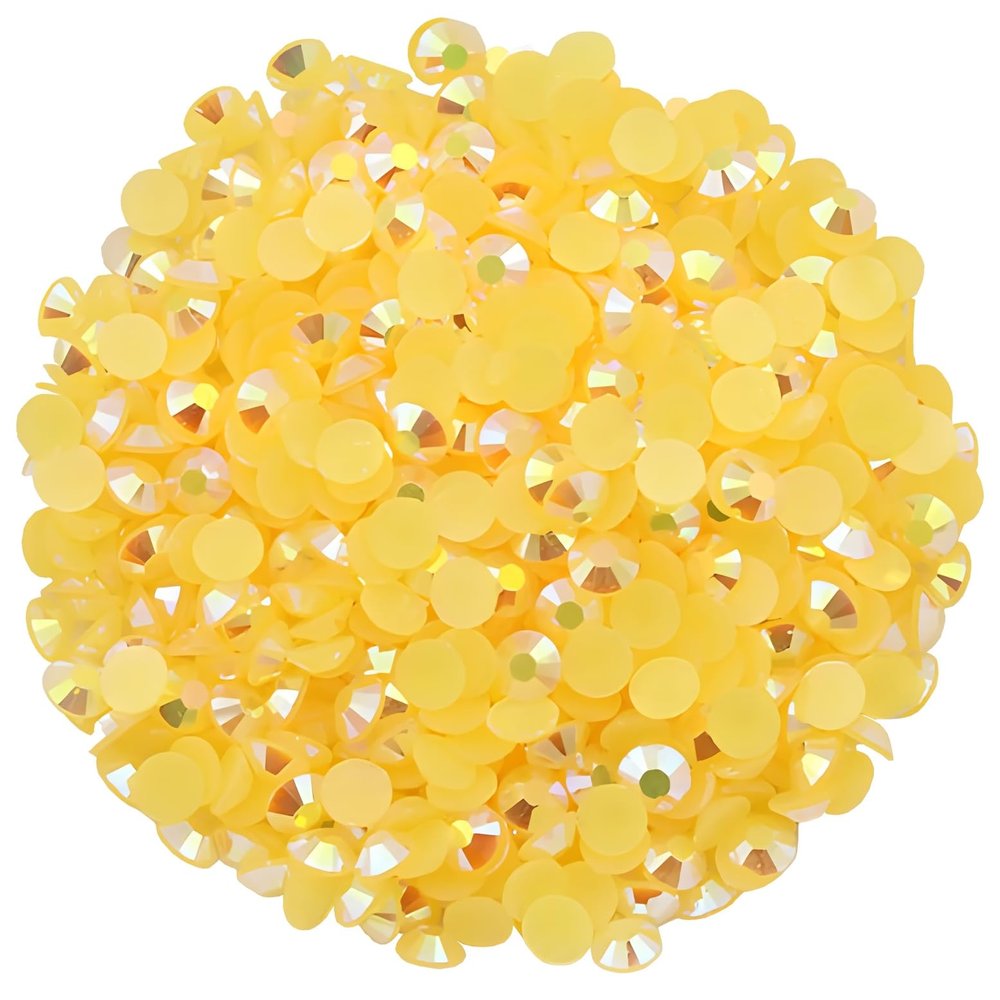 4500 Pcs SS6 2mm AB Flatback Rhinestones for Nails Art Crafts Glitter Round Shine Gems Crystals DIY Clothes Shoes Orange Yellow AB