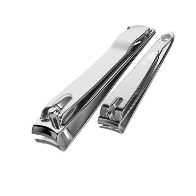 1/2Pcs Nail Clipper Cutter Stainless Steel Potrable Fingernail Toenail Scissors Manicure Trimmer Tools (Color : 2Pcs-BS)