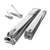1/2Pcs Nail Clipper Cutter Stainless Steel Potrable Fingernail Toenail Scissors Manicure Trimmer Tools (Color : 2Pcs-BS) view 2
