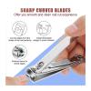 1/2Pcs Nail Clipper Cutter Stainless Steel Potrable Fingernail Toenail Scissors Manicure Trimmer Tools (Color : 2Pcs-BS) view 3