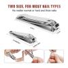 1/2Pcs Nail Clipper Cutter Stainless Steel Potrable Fingernail Toenail Scissors Manicure Trimmer Tools (Color : 2Pcs-BS) view 4
