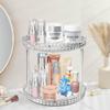 2 Tier Diamond Lazy Susan Bathroom Organizer Countertop, Clear 360 Rotating Cosmetic Makeup Organizer for Vanity, Skincare Organizers Perfume Organizer for Counter - Organization and Storage -9.25INCH view 1
