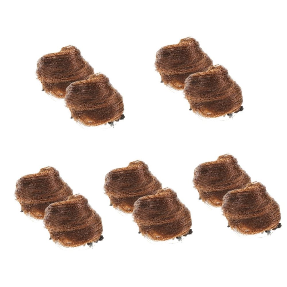 Abaodam 5sets Hair Pieces Bun Hairpiece Claw Clip Faux Hair Bun Extensions Cat Ear Chignon for Office School Evening Out 2pcs*5