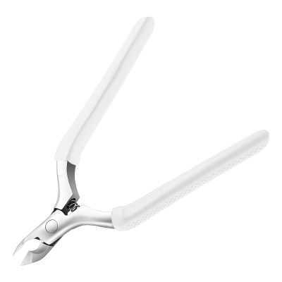 CGBE Cuticle Trimmer, Professional Cuticle Nippers Remover Tools, Non-slip Silicone Handle Cuticle Cutter Remover, Pedicure Manicure Tools for Fingernails and Toenails (White)