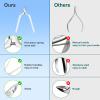 CGBE Cuticle Trimmer, Professional Cuticle Nippers Remover Tools, Non-slip Silicone Handle Cuticle Cutter Remover, Pedicure Manicure Tools for Fingernails and Toenails (White) view 2