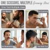 WAJEES Mustache & Beard Scissors for Men  Professional 5" Stainless Steel Grooming Kit with Comb & Travel Case  Sharp Facial Hair Trimming Tool for Mustache, Beard, Nose & Eyebrows view 3