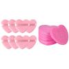 50 - Count Little Heart Cellulose Facial Sponges + 8pcs Wet and Dry Dual-use Makeup Puff, Pink view 1