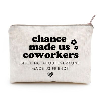 LICOBG Chance Made Us Coworkers Funny Cosmetic Bag, Work Promotion, Best Friend Birthday Female, New Job Gift, Gift for Her, Coworker Friend Just Because Gift