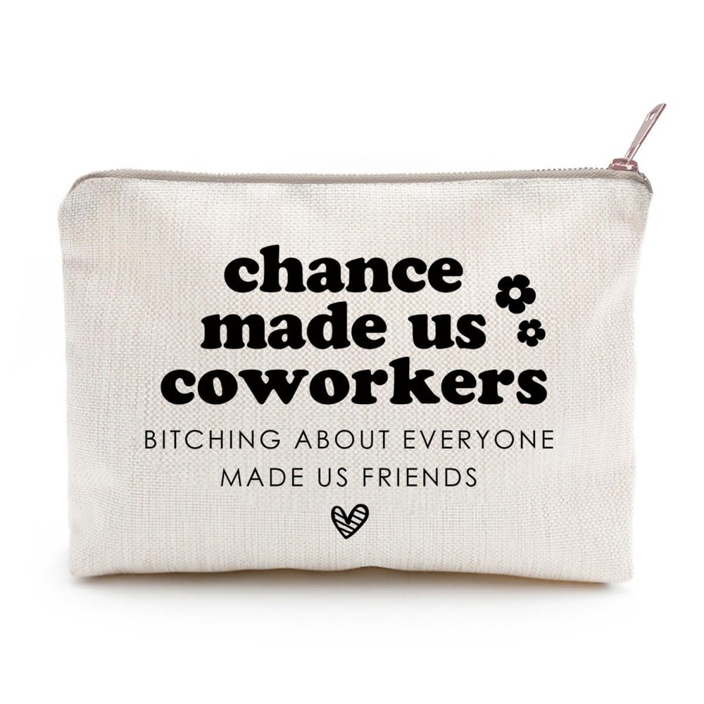 LICOBG Chance Made Us Coworkers Funny Cosmetic Bag, Work Promotion, Best Friend Birthday Female, New Job Gift, Gift for Her, Coworker Friend Just Because Gift