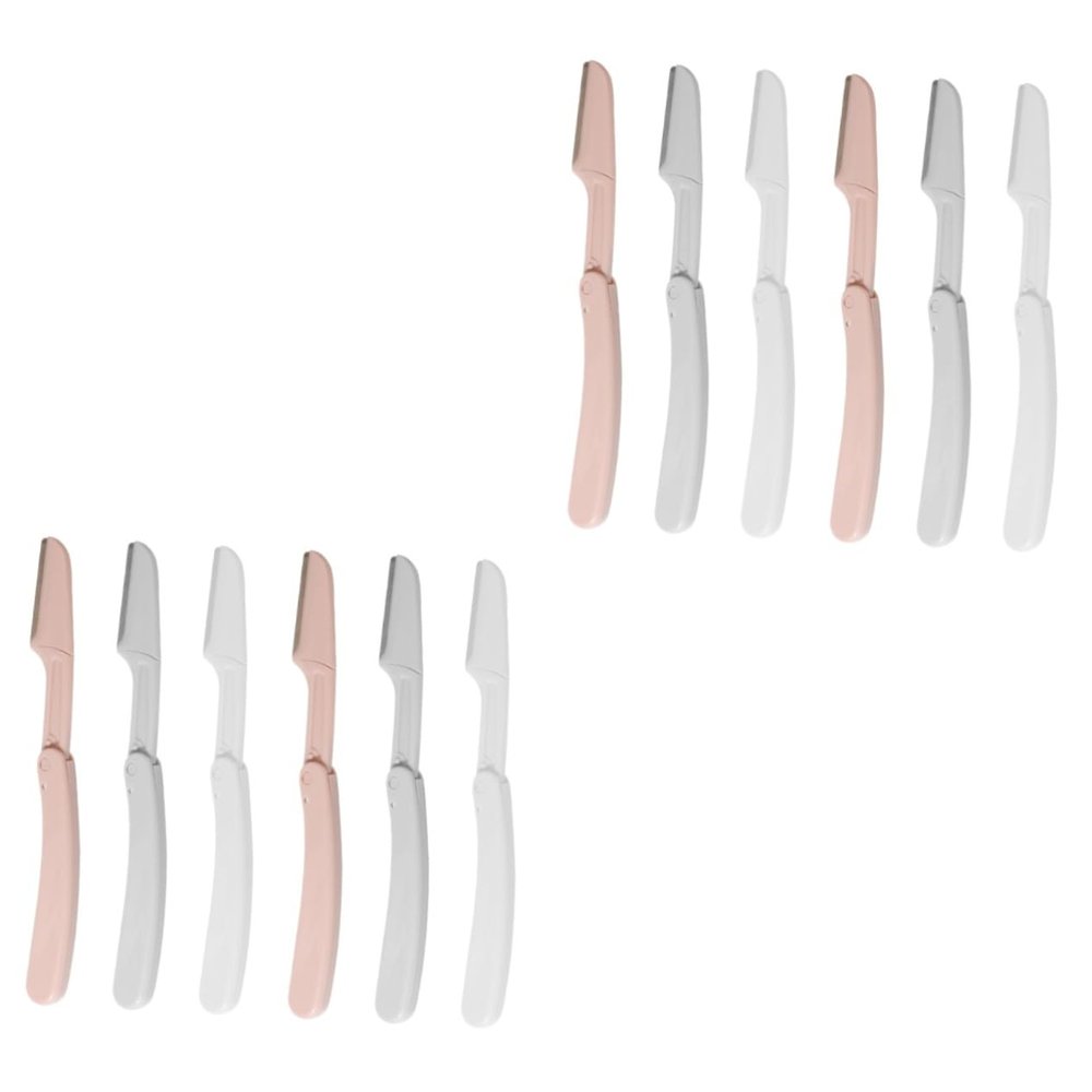 Beaupretty 12pcs Elegant Eyebrow Grooming Brow Shaver Trimmer Compact Razor for Travel