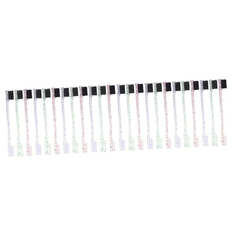 FRCOLOR 24pcs Dual End Eyebrow Brush Comb Edge Brush for Precise Eyebrow Grooming for Makeup and Everyday Use Women Makeup Supplies