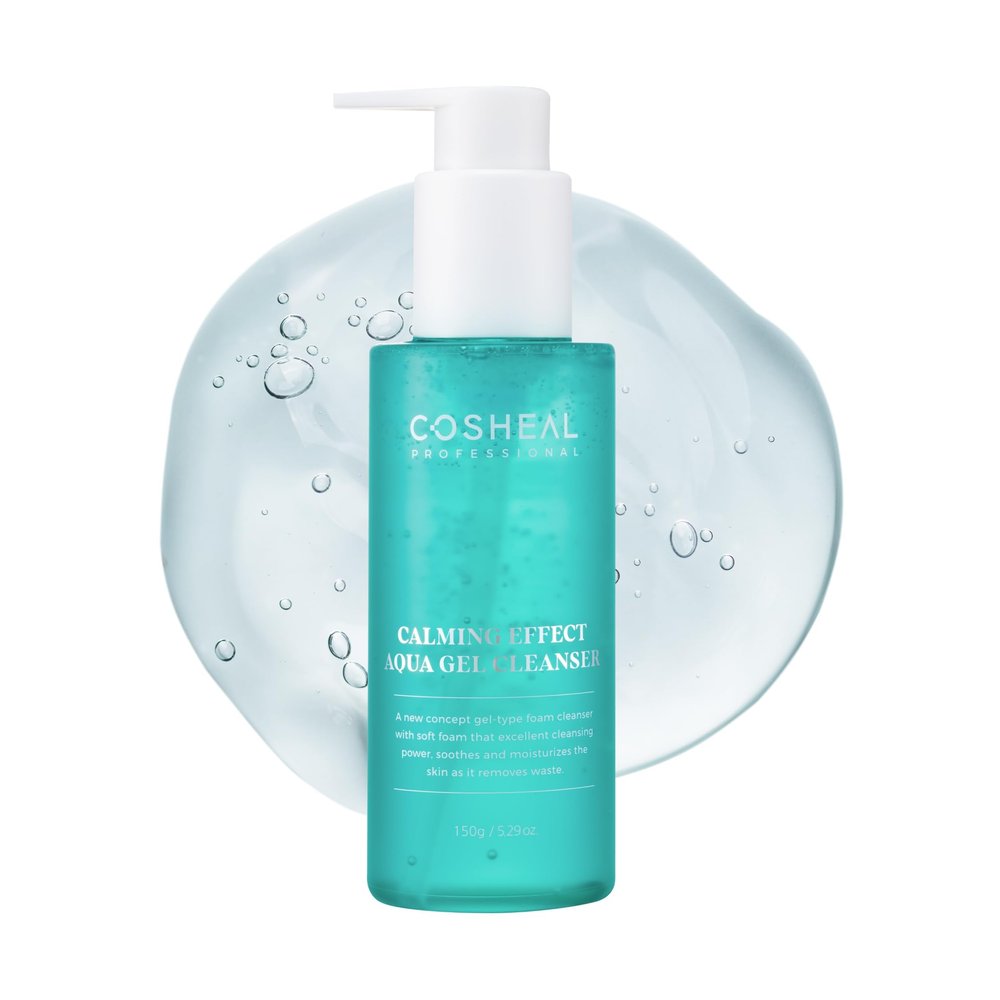 COSHEAL Calming Effect Aqua Gel Cleanser 5.29 oz, Gentle Daily Non-stripping Gel Face Wash, Removes makeup and clarifies pores, Smoothes texture, Hypoallergenic, Korean Skin care