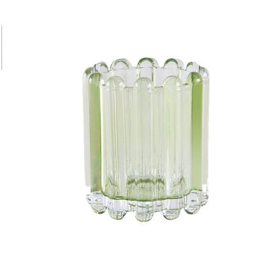 Alipher Makeup Brush Holder Glass Makeup Brush Organizer Elegant Office Storage Cup Home Table Flower Vase Cosmetic Brush Holder For Decor (Lightgreen)