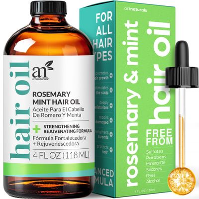 artnaturals Rosemary Mint Hair 4.0oz - Invigorating Nourishing Treatment for Hair & Scalp, Targeting Dryness, Damaged Hair, Split Ends for Healthy Hair