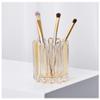 Alipher Makeup Brush Holder Glass Makeup Brush Organizer Elegant Office Storage Cup Home Table Flower Vase Cosmetic Brush Holder For Decor (Amber) view 4