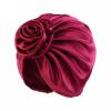 Women Flowers Satin Bonnet Floral Turban Cap Silk Hair Bonnet for Sleeping Hair Covered Wrap Sleep Cap (Wine, One Size) view 1