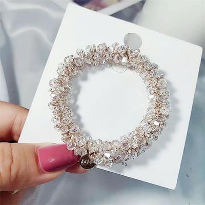 1pc Women Crystal Pearls Hair Rope Handmade Elastic Beaded Ponytail Holders Hair Ties For Women And Girls Hair Accessories (Color : A5-a-SP005-E)