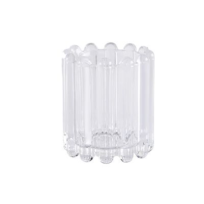 Alipher Makeup Brush Holder Glass Makeup Brush Organizer Elegant Office Storage Cup Home Table Flower Vase Cosmetic Brush Holder For Decor (Clear)