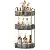 360 Rotating Makeup Organizer, Large-Capacity Skincare Make Up Storage 3 Tier Perfume Organizers Cosmetic Dresser Organizer with Makeup Brush Holder, Fits Bedroom, Bathroom, Vanity Shelf Countertop view 1