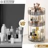 360 Rotating Makeup Organizer, Large-Capacity Skincare Make Up Storage 3 Tier Perfume Organizers Cosmetic Dresser Organizer with Makeup Brush Holder, Fits Bedroom, Bathroom, Vanity Shelf Countertop view 3
