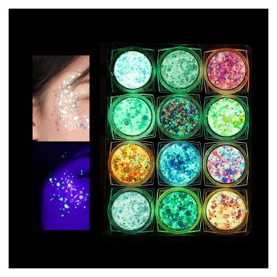 IYARKAI Glitter Gel Makeup, Iridescent Glitter Set 12 Colours, Glitter Powder Kit, Glitter Cosmetic for Face Nails Eyes Lips Hair Body, Music Festivals, Halloween, Parties, Christmas