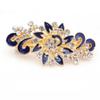 1PC Colorful Metal Hair Clips Shinning Crystal Rhinestones Peacock Hairpin Women Girls Headwear Barrettes Hair Styling Tools (Color : A-blue) view 1