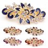 1PC Colorful Metal Hair Clips Shinning Crystal Rhinestones Peacock Hairpin Women Girls Headwear Barrettes Hair Styling Tools (Color : A-blue) view 4