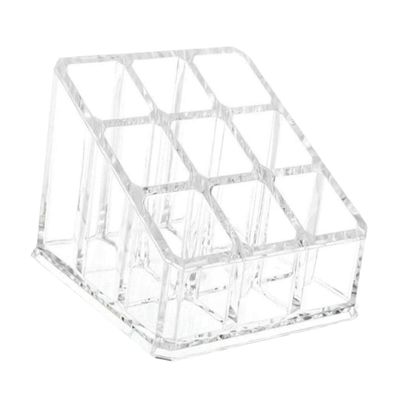 Easnea 9 Grids Clear Lipstick Holder Acrylic Lipstick Organizer, Lip Gloss Holder, Lipgloss Organizer, Cosmetic Display Case Cosmetic Makeup Organizer for Lipstick, Brushes, Bottles (Flat Bottom)